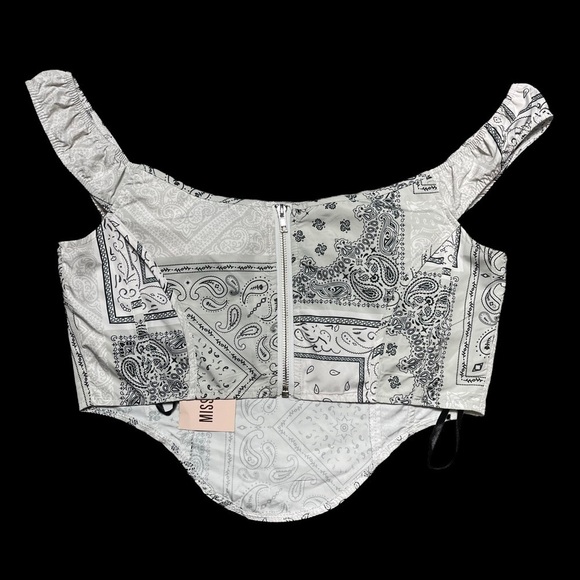 Missguided Gray Ruched Nylon Corset Top 10 - Picture 6 of 8